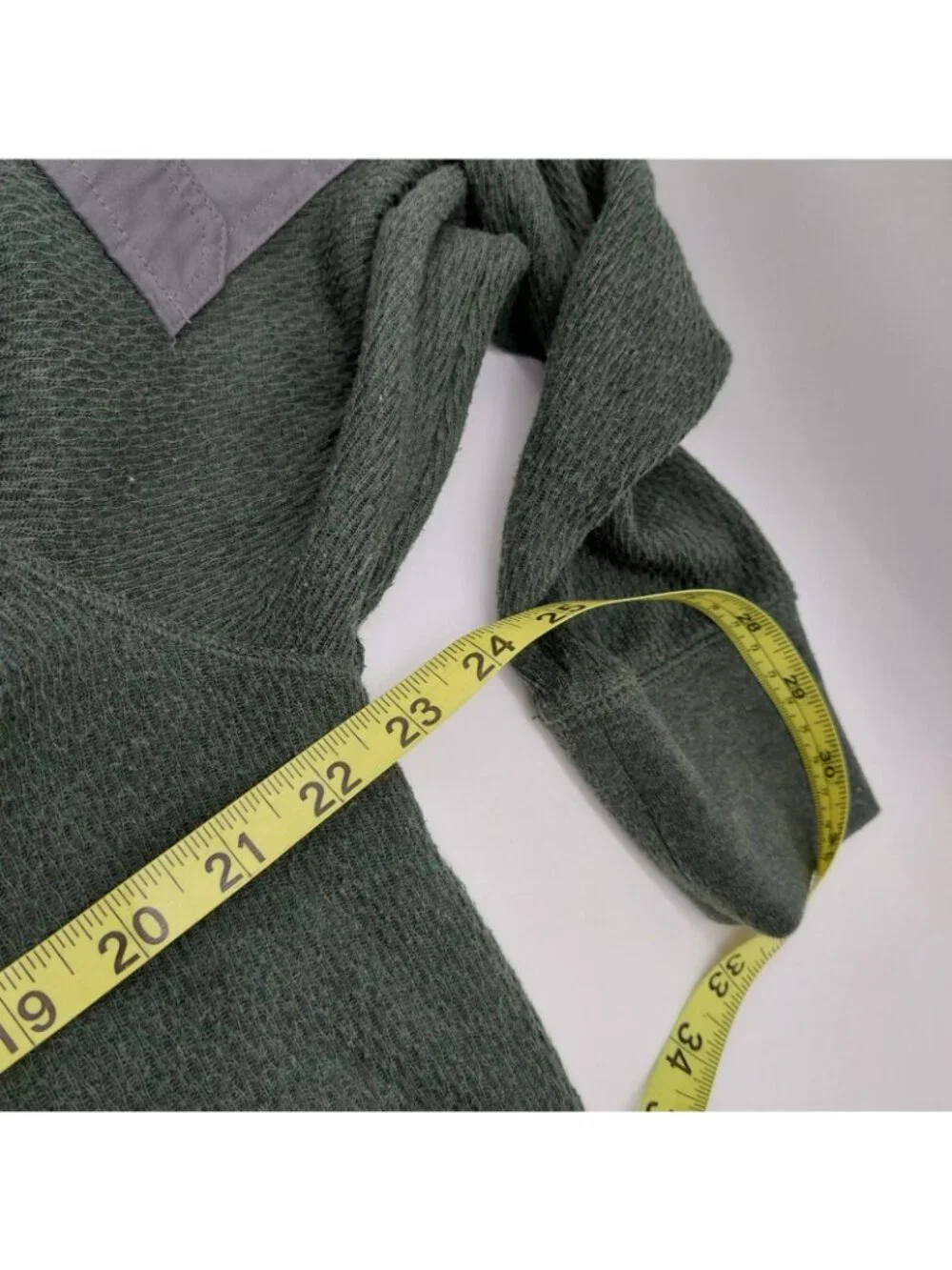 Banana Republic Henley Waffle Knit Sweater Shirt Size Large Green Snap Vintage